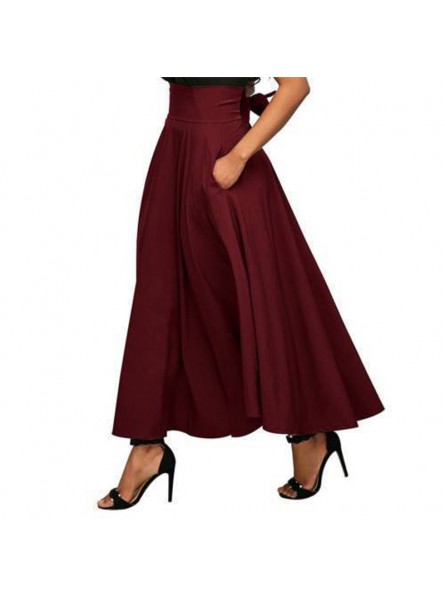 Summer Fashion Skirt With Pocket High Quality Solid Ankle-Length Vintage Skirt For Women Black Long Skirt