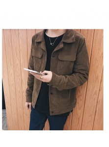 brand men's jacket solid color jacket jacket men's youth corduroy jacket coat clothing