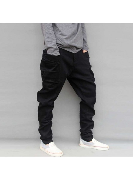 Casual Plus Size Black Cargo Pants For Men Cotton Loose Baggy Harem Pants Big Side Pockets Hip Hop Pants Pantalon Homme M-6XL