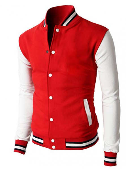 Mens Casual Slim Fit Varsity Baseball Bomber Cotton Lightweight Premium Jacket