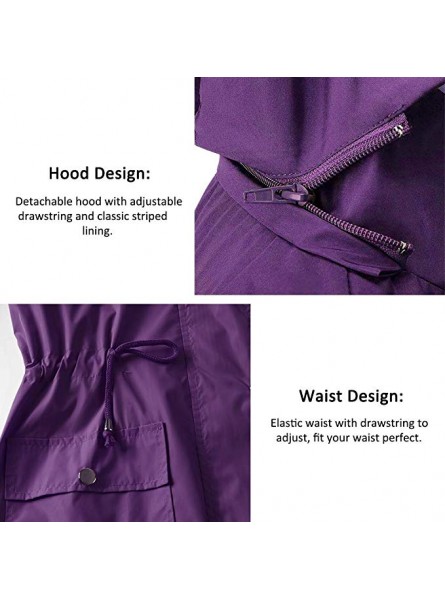 Women's Waterproof Jacket Hooded Raincoat Active Outdoor Trench Coat