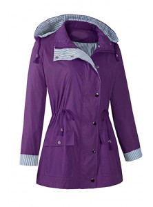 Women's Waterproof Jacket Hooded Raincoat Active Outdoor Trench Coat