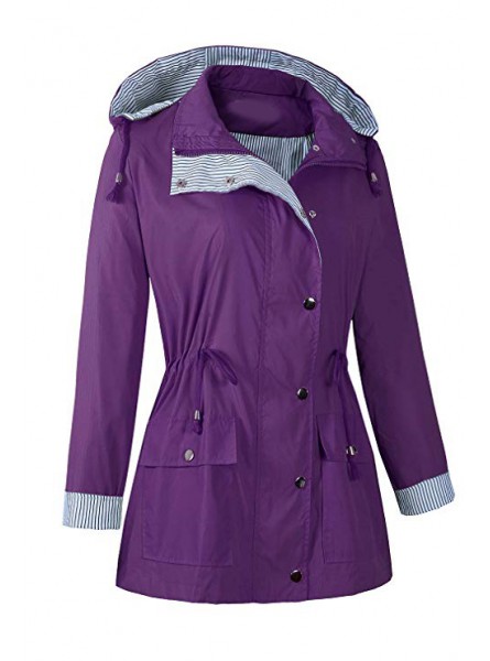 Women's Waterproof Jacket Hooded Raincoat Active Outdoor Trench Coat