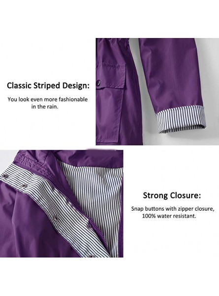 Women's Waterproof Jacket Hooded Raincoat Active Outdoor Trench Coat