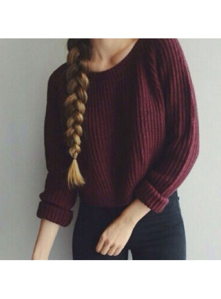 Autumn winter women sweaters and pullovers korean style long sleeve casual crop sweater slim solid knitted jumpers sweter