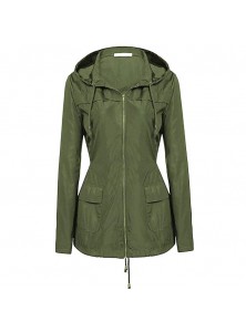 Rain Jacket Women Waterproof with Hood Packable Rain Trench Coat Long Sleeve Black Windbreaker for Ladies