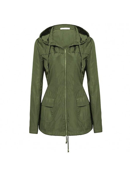 Rain Jacket Women Waterproof with Hood Packable Rain Trench Coat Long Sleeve Black Windbreaker for Ladies