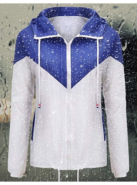 Women's Waterproof Rain Jacket Lightweight Hooded Active Outdoor Raincoat Windbreaker with Pockets