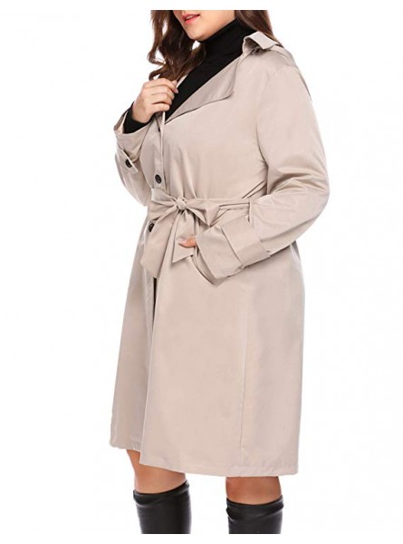 Women's Single Breasted Long Trench Coat with Belt