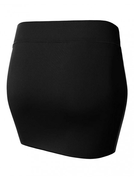 Womens Waistband Double Layered Pencil Midi Skirt