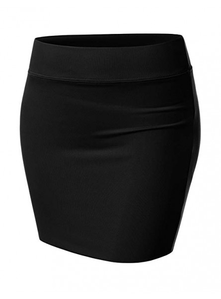 Womens Waistband Double Layered Pencil Midi Skirt