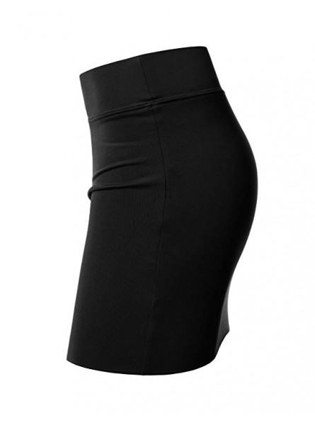 Womens Waistband Double Layered Pencil Midi Skirt