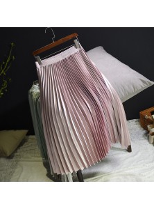 Spring Women Long Skirts Fashion Brand A-Line Women Pleated Skirts High Waist Women Midi Skirt Faldas Mujer Saias